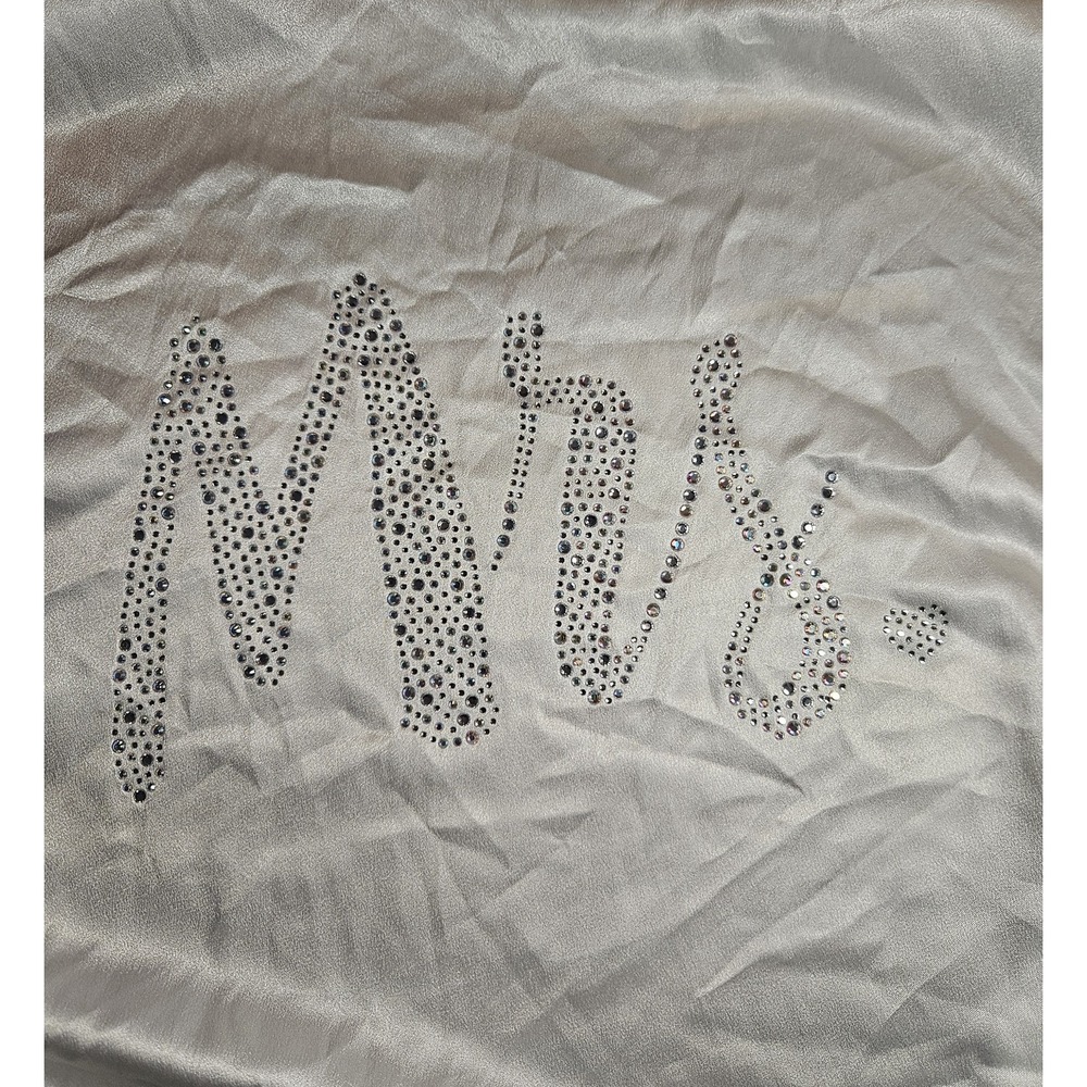 Victoria's Secret Mrs. Robe White Satin Rhinestones One Size Pockets‎ Belt